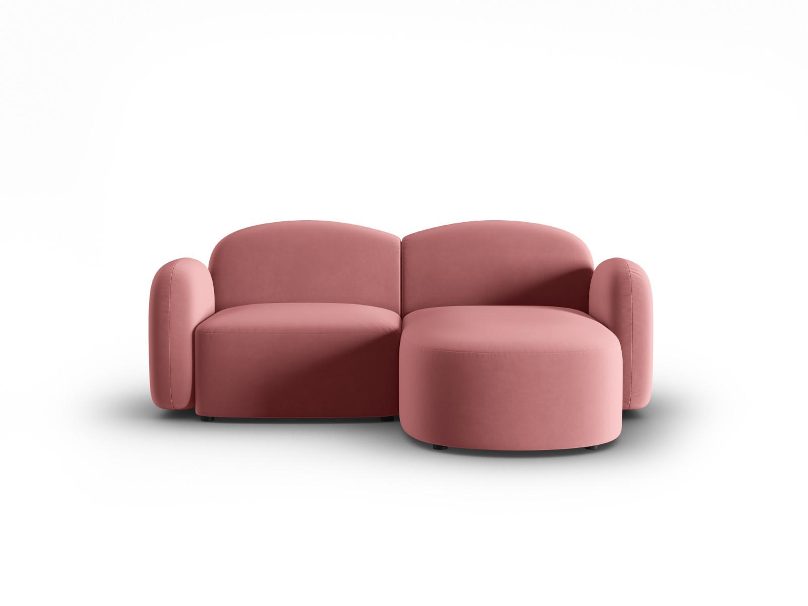 ECKSOFA rechts Blair aus Samt lachs 3 Sitzplätze - Pink, Textil (155/194cm) - Micadoni