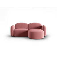 ECKSOFA rechts Blair aus Samt lachs 3 Sitzplätze - Pink, Textil (155/194cm) - Micadoni