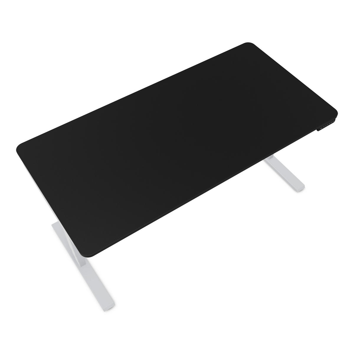 SCHREIBTISCH Elektrisch höhenverstellbarer Schreibtisch Y-Line Curved Schwarz Weißaluminium 160/80/62-127cm - Weiß Hochglanz/Silberfarben, Holzwerkstoff/Metall (80/160/127cm) - ASSMANN