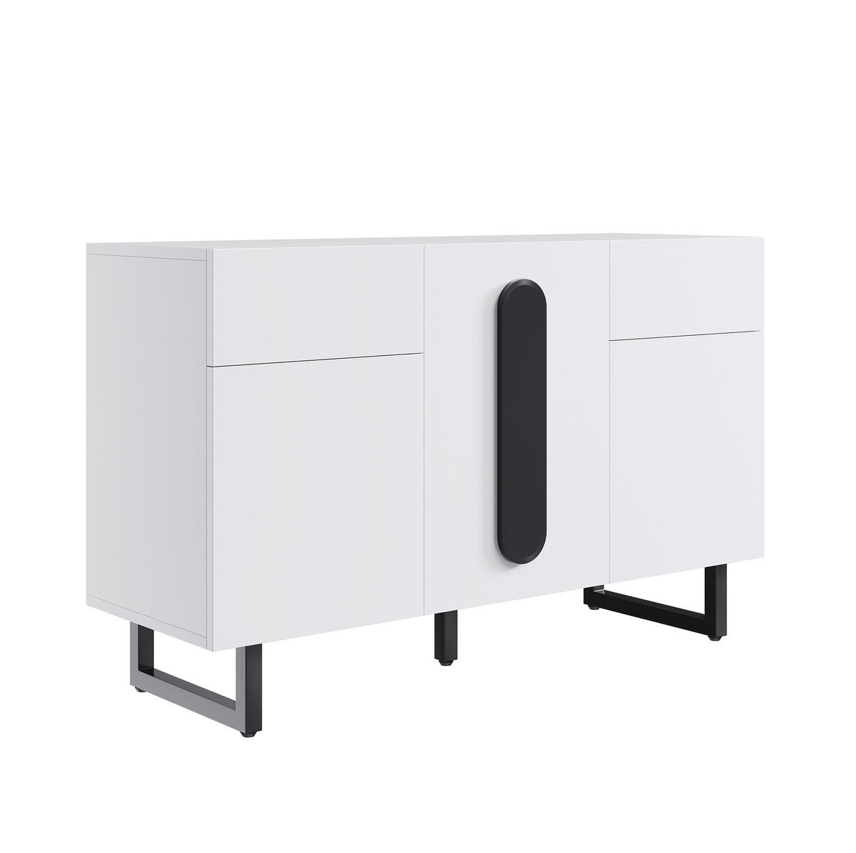 SIDEBOARD aus Holzwerkstoff 120x40,5x75 cm Weiß mit Schubladen, Türen und verstellbaren Einlegeböden - Weiß, Holzwerkstoff (120/75/40.5cm) - Modfu