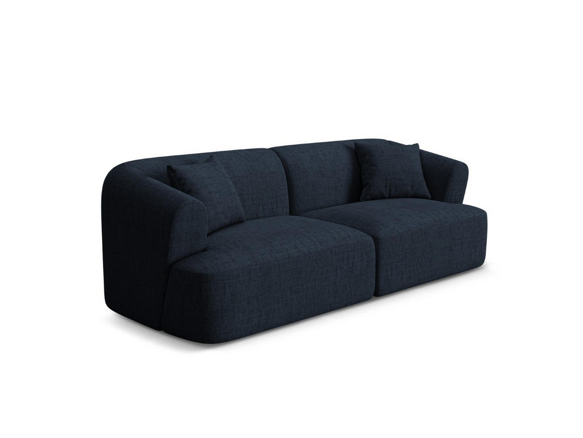 MODULARES-SOFA Campi aus strukturiertem Stoff königsblau 3 Sitzplätze - Dunkelblau, Textil (90/70/220cm) - Cosmopolitan Design