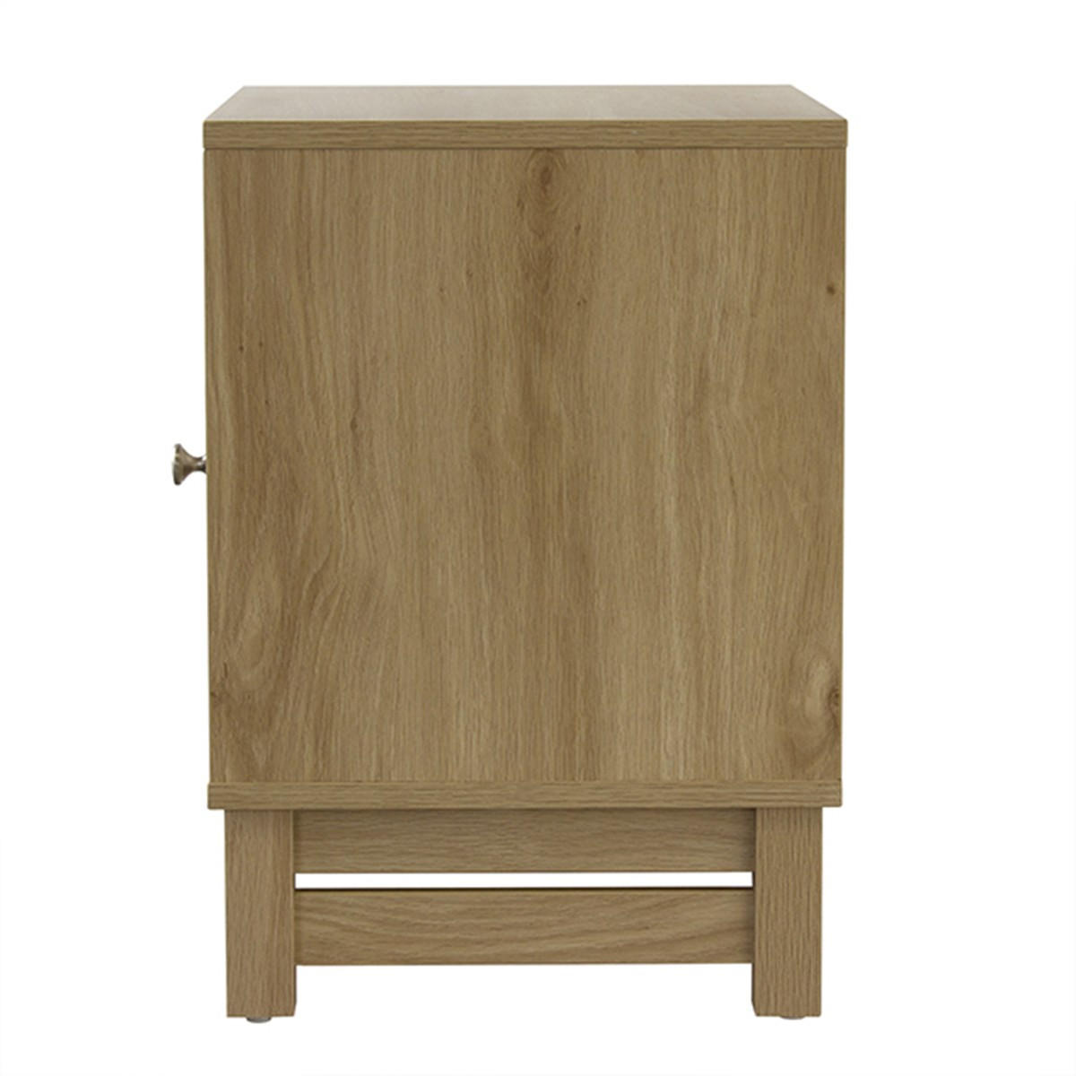 NACHTTISCH mit 1 Tür Rattanimitat - Eschefarben, Holzwerkstoff (35/50/35cm) - Calicosy