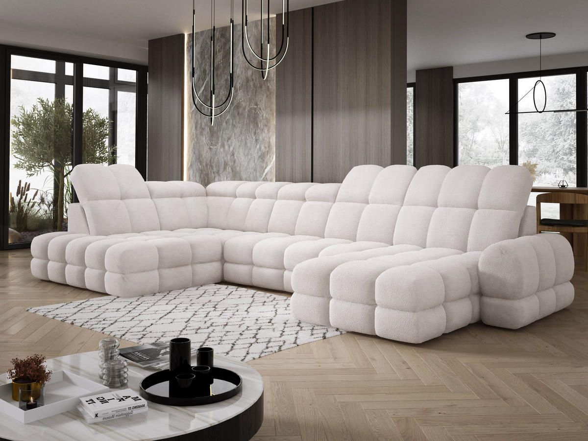 ECKSOFA TOLLO Anthology-stoff U-form 400x217x105 cm weiss - Kaschmir, Holz/Textil (400/217cm) - DomoHome