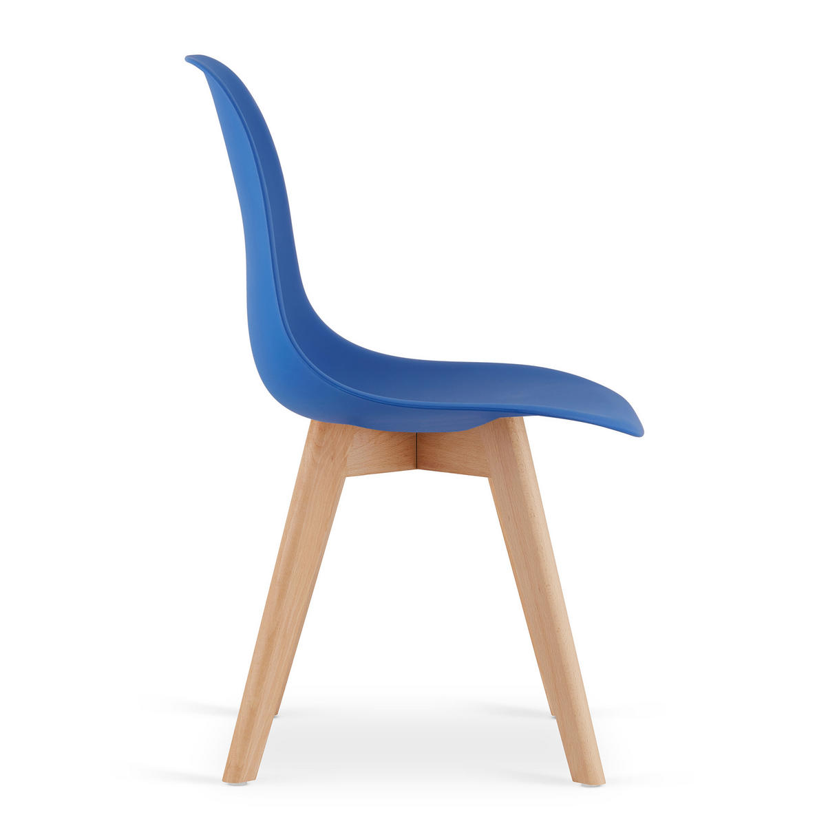 ESSZIMMERSTUHL 2-er Set KITO blauer Sitz, natürliche Beine - Blau/Naturfarben, Kunststoff (46/80/54.5cm) - Valora