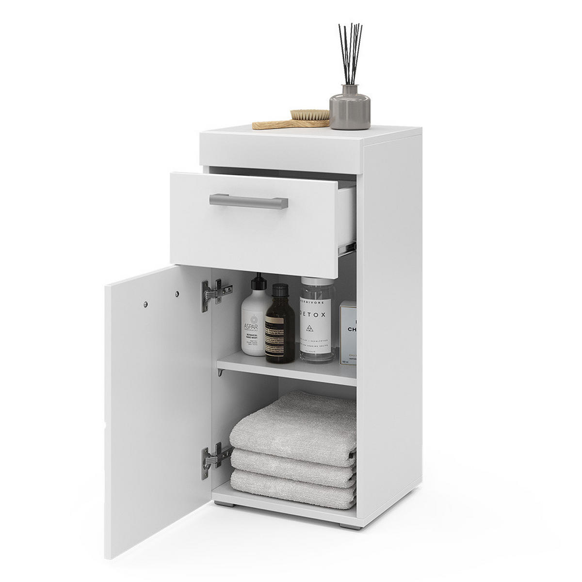 STŘEDNÍ SKŘÍŇKA Luna Bílá - bílá, kompozitní dřevo (37/79/32.6cm) - Vicco