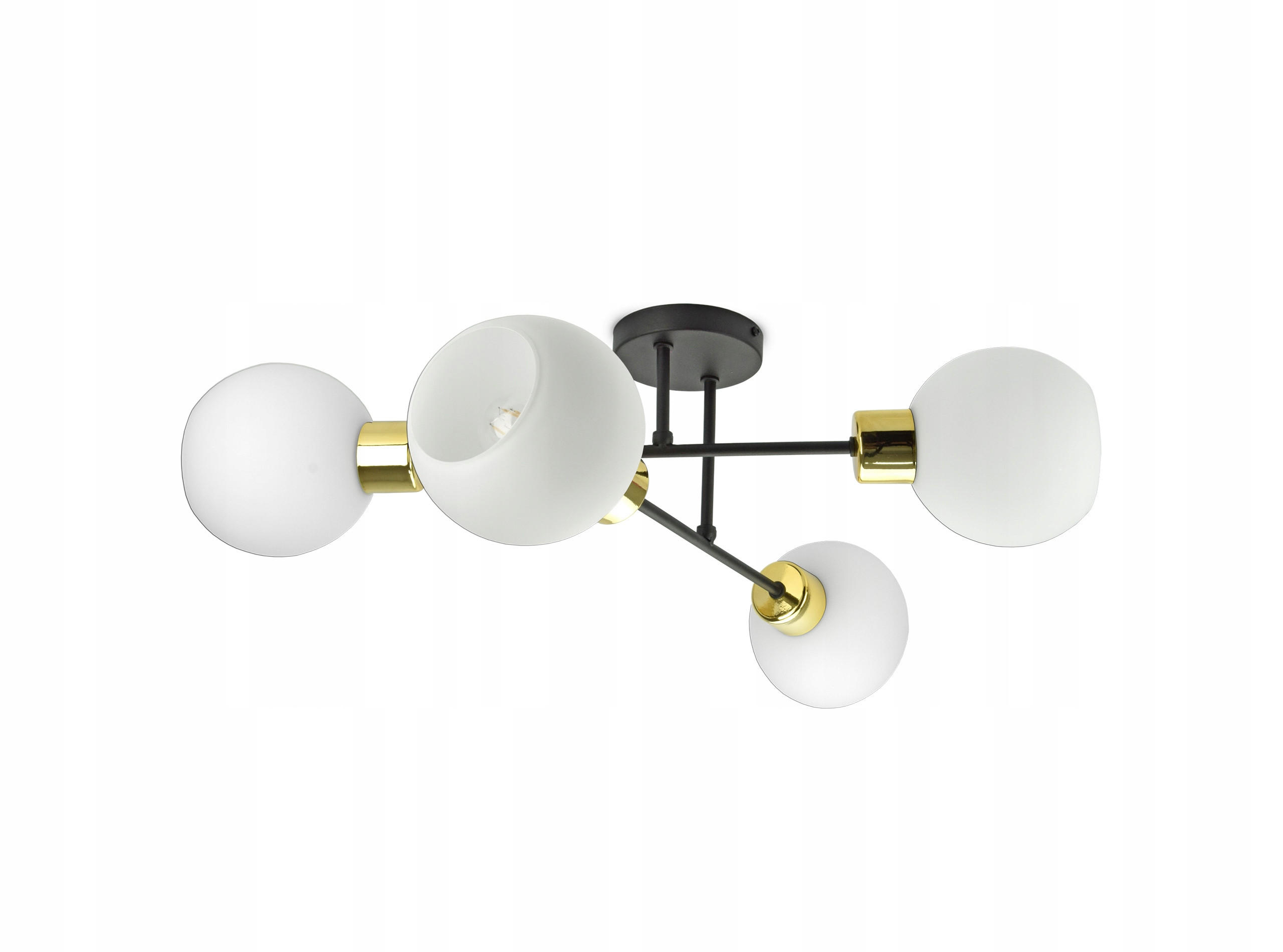 DECKENLEUCHTE Milano Glass - Goldfarben/Schwarz, Glas/Metall (72/72/25cm) - kiki design