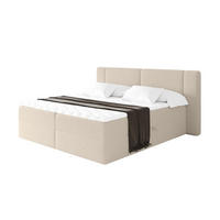 BOXBETT mit Matratze H3 - EVON - 140x200 cm Dunkelbeige - Cappuccino, Holzwerkstoff (140/200cm) - ALTDECOR
