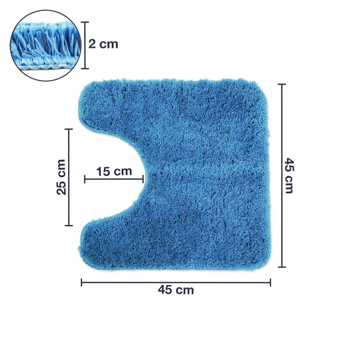 BADEMATTE MIT WC AUSSCHNITT Florenz - Hellblau, Textil (45/45cm) - WohnDirect