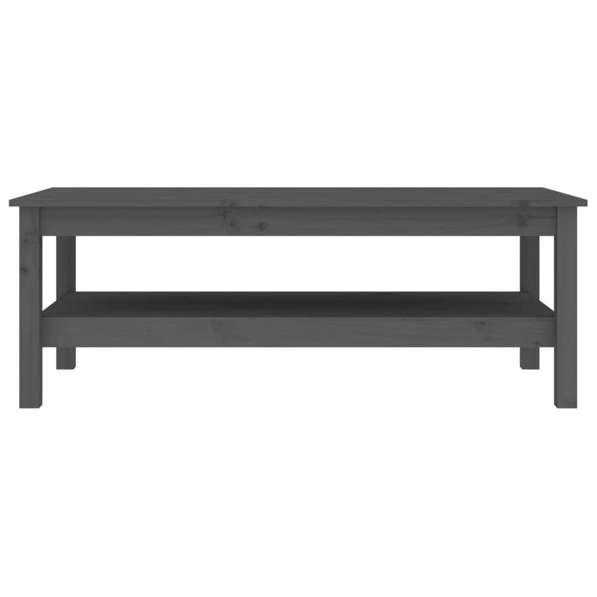 COUCHTISCH Grau 110x50x40 cm Massivholz Kiefer - Grau, Holz (50/110/40cm) - furnicato