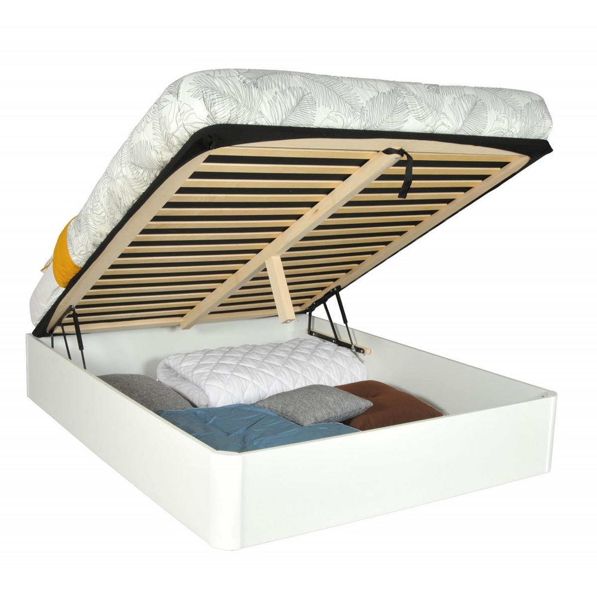 BETT SPIRO mit Lattenrost/ 140x190 - Weiß - Weiß, Holzwerkstoff (140/190cm) - Weber Industries