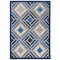 TEPPICH In-Outdoor Blau Abstract - Kurzflor Rechteckig Grau - 140 x 200 cm - Blau, Textil (140/200cm) - Mazovia