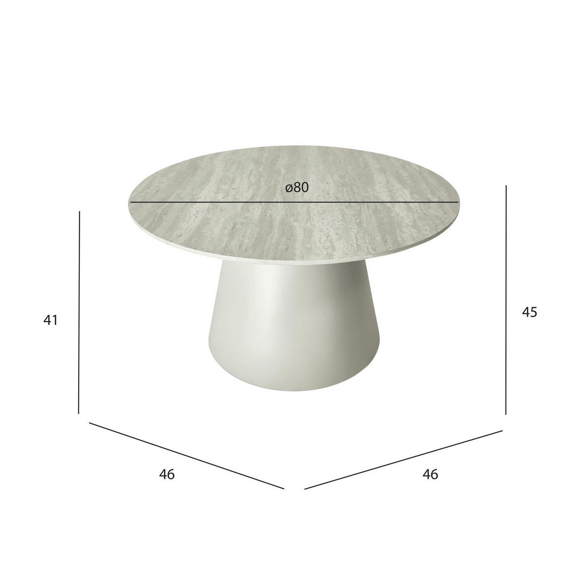 COUCHTISCH rund Grau 80/80/45 cm - Grau, Holzwerkstoff (80/80/45cm) - Furnhouse