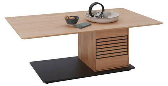 COUCHTISCH in Holz, Metall 120/70/42 cm - Erlefarben/Schwarz, Natur, Holz/Metall (120/70/42cm) - Valnatura