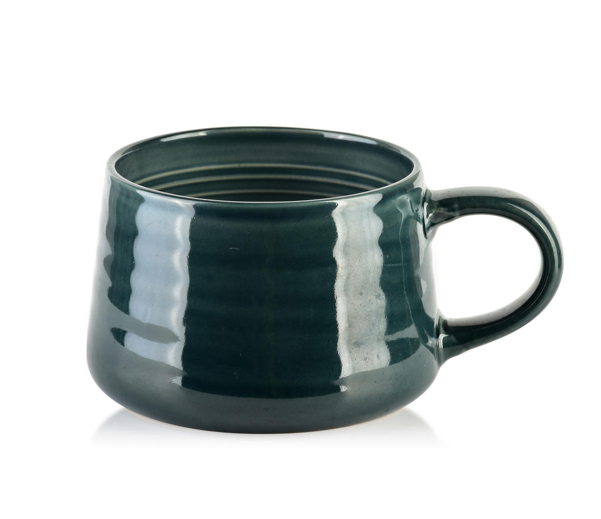 BECHER Basic Nature Grün 15/10/7.5 cm Keramik - Dunkelgrün, Keramik (0.42L) - Mondex