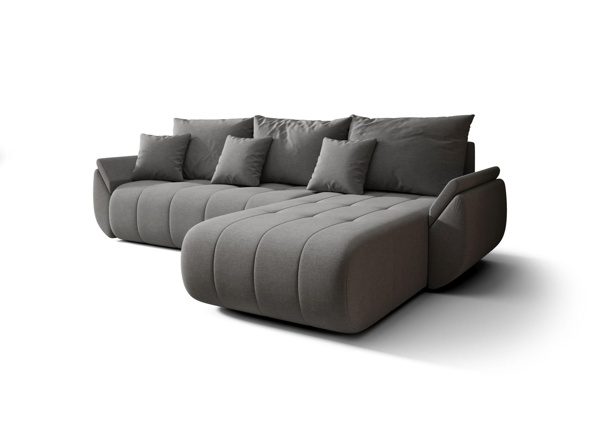 ECKSOFA mit Schlaffunktion TOKYO Wind 90 - Dunkelgrau, Textil (280/185cm) - Bedante