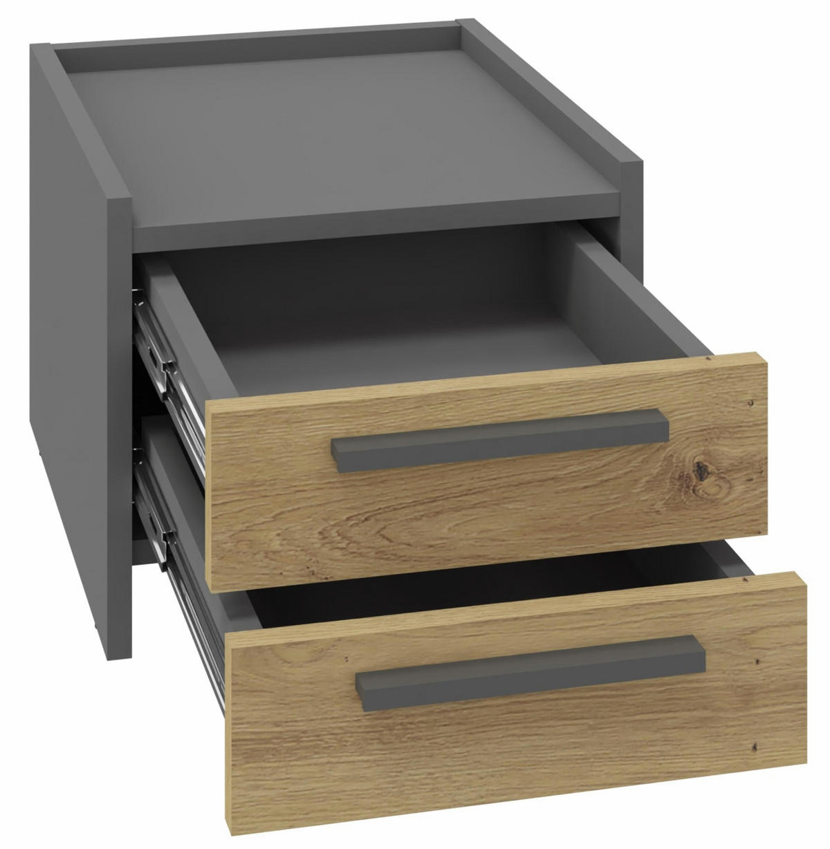 NACHTTISCH ALTIVO 2SN Anthrazit Grau-Artisan Eiche 36/35,6/29,6 cm - Anthrazit/Eiche Artisan, Holzwerkstoff (36/29.6/35.6cm) - Matkam Möbel