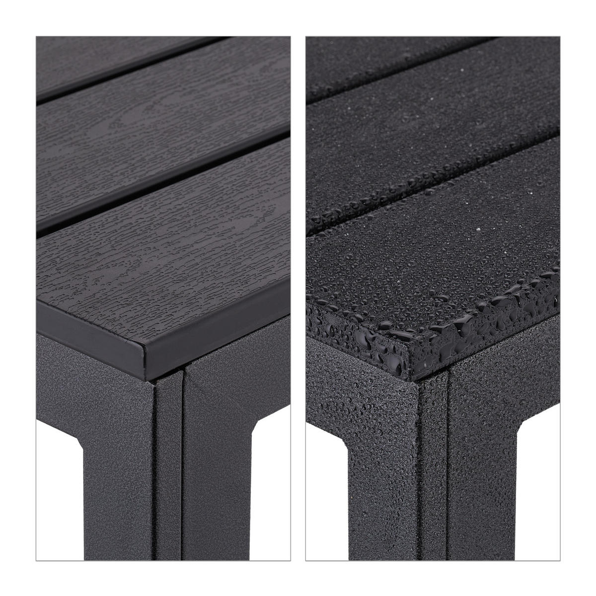 GARTENTISCH - Schwarz, Kunststoff/Metall (78/78/74cm) - Relaxdays