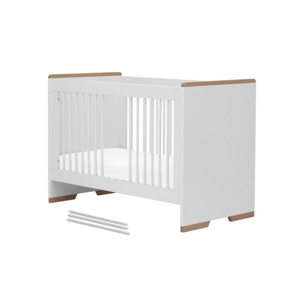 IZBA PRE BÁBÄTKO 3-dielny biela a drevo - biela, kompozitné drevo (125/87/66cm) - Petits-meubles