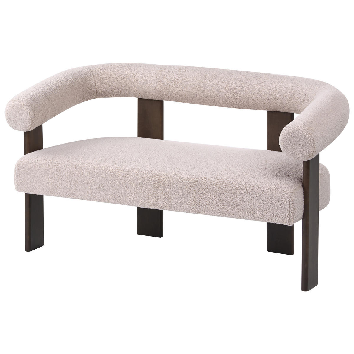 POHOVKA 2-místná Bouclé Tmavě hnědá/Béžová Ilbro - béžová, textil (138/76/68cm) - Beliani