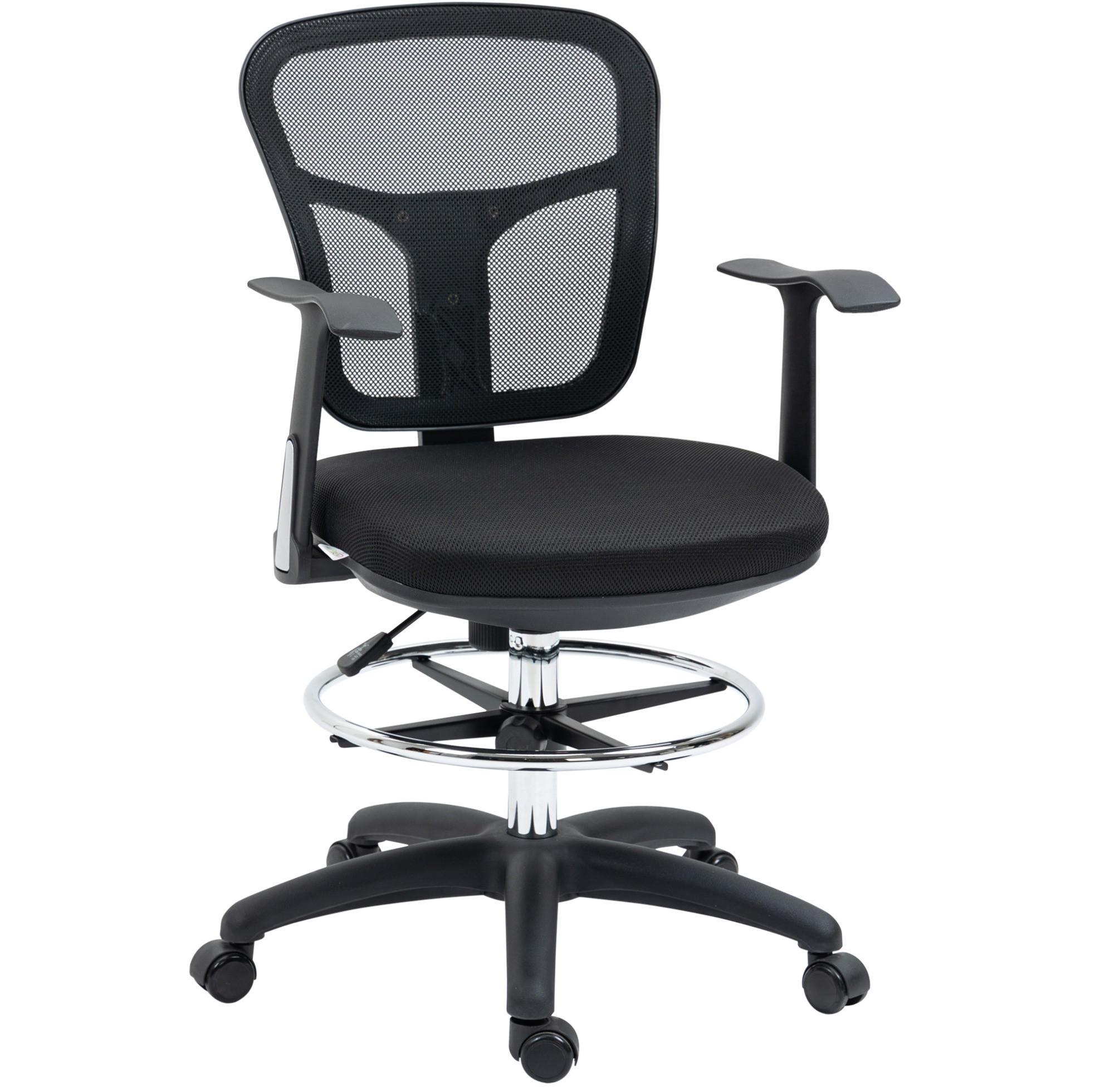 OKWISH ERGONOMICKÁ kancelářská židle 59/59/95-115 cm černá z polyesteru s nastavitelnou opěrkou nohou a područkami