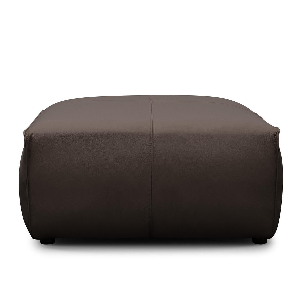 POLSTERHOCKER - Dunkelbraun/Schwarz, Leder/Kunststoff (81/38/100cm) - home24