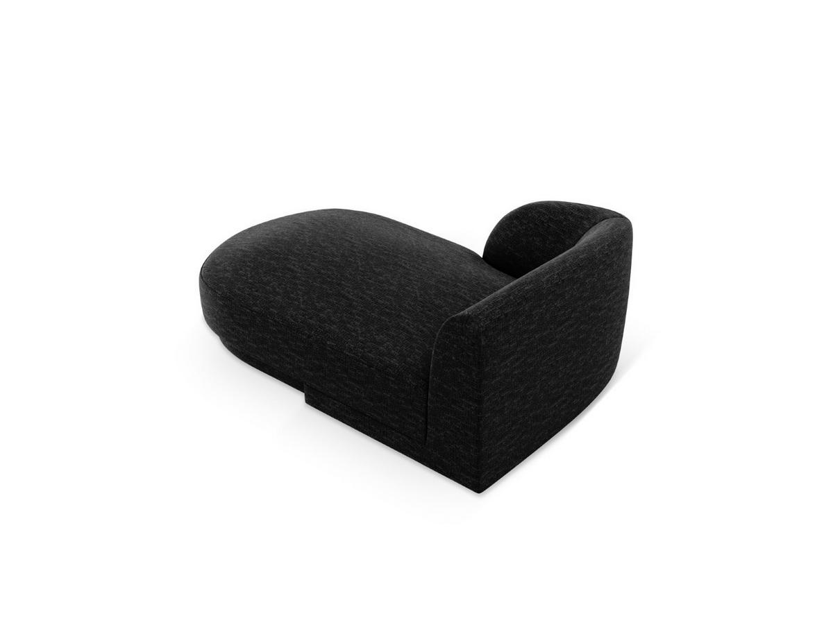 CHAISELONGUE links Miley aus Chenille-Stoff schwarz - Schwarz, Textil (90/70/156cm) - Micadoni