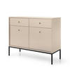SIDEBOARD MONCTON KOM2-2D2S Metalgriffe, Beige - Beige, Holzwerkstoff/Kunststoff (104/83/39cm) - Komodee