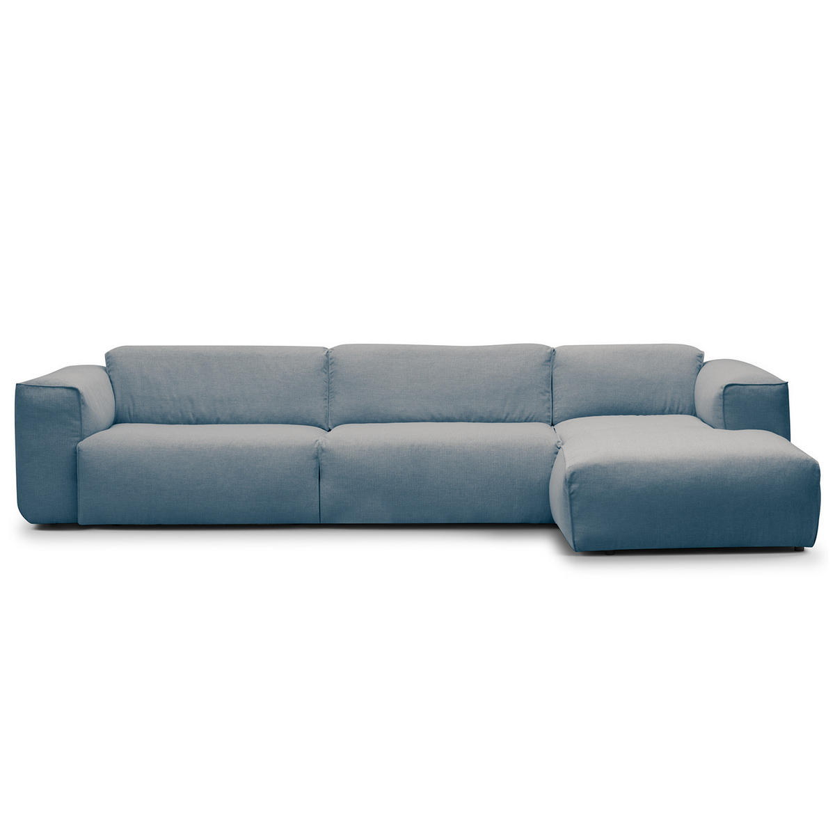 3-SITZER ECKSOFA mit Longchair - Blau/Schwarz, Kunststoff/Textil (317/173cm) - home24