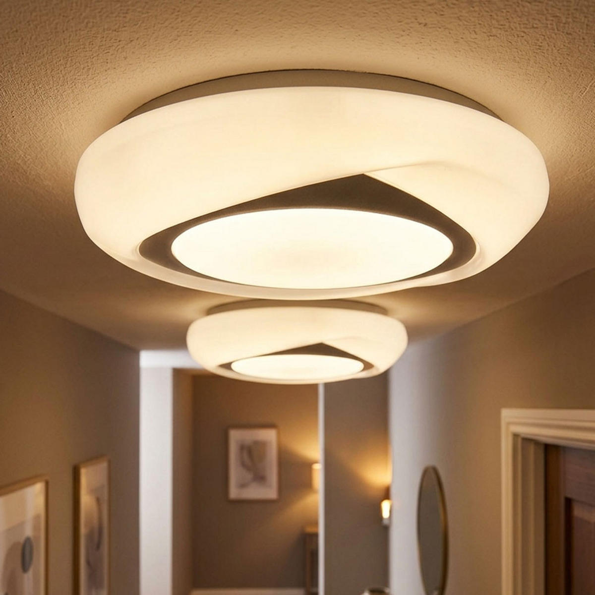 LED DECKENLEUCHTE MALIK Metall Weiß 2er Set - Weiß, Metall (35/35/9.5cm) - Globo Lighting