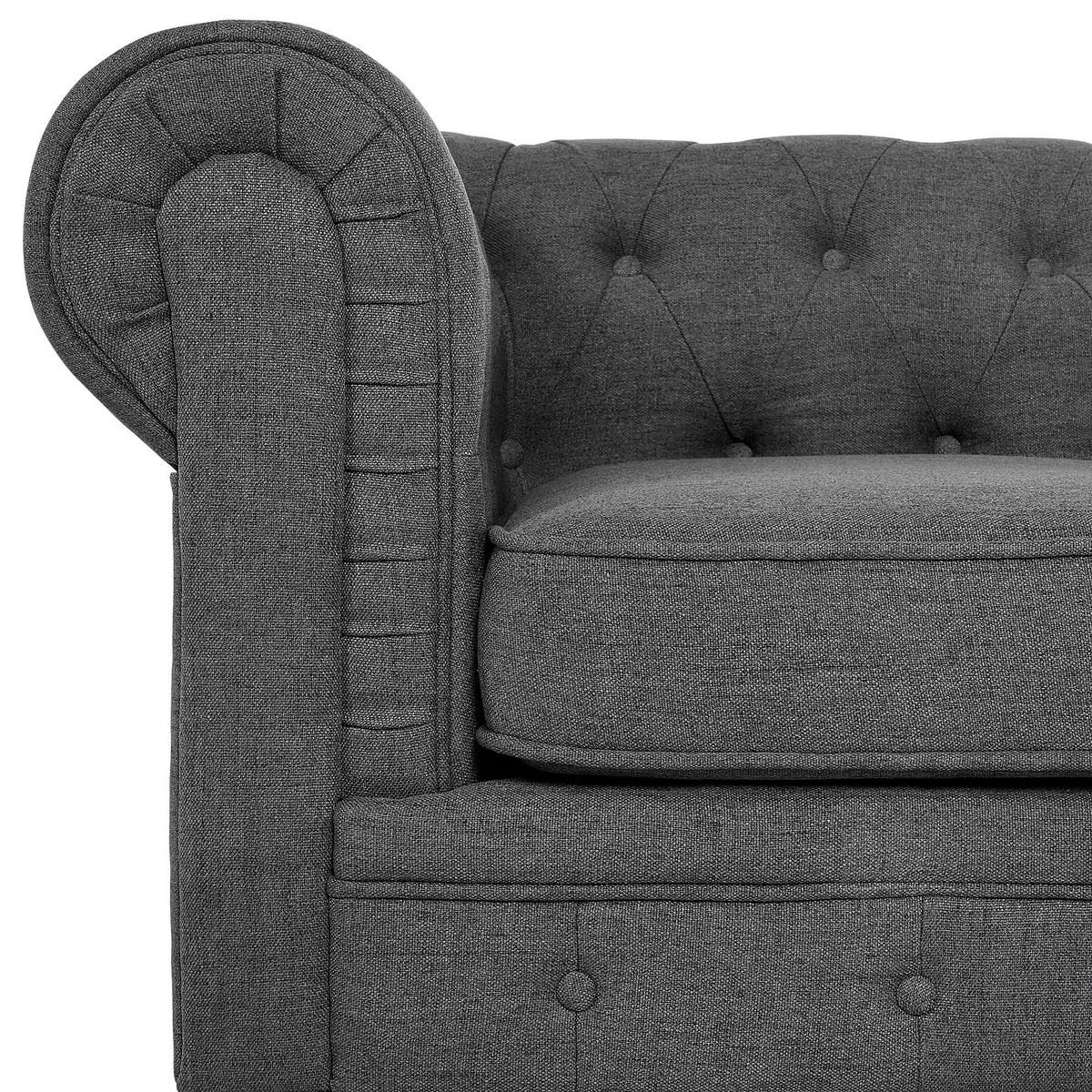 4-SITZER SOFA SET Polyester Grau Chesterfield - Grau, Textil (202/70/75cm) - Beliani
