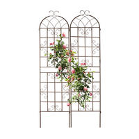 2XRANKGITTER - Braun, Metall (52/220/2cm) - Relaxdays