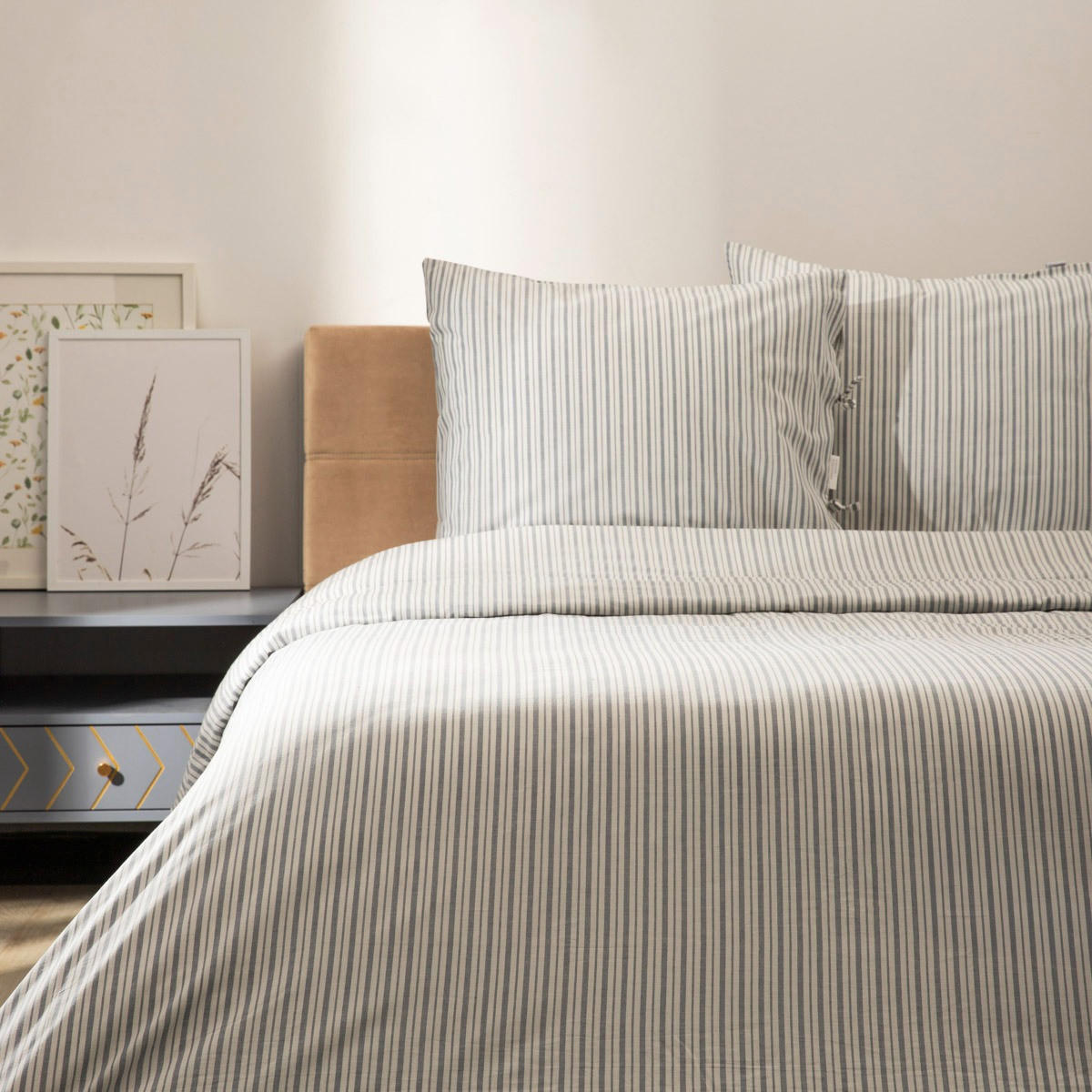 BETTWÄSCHE Cherish blau 160/200 cm - Blau/Weiß, Textil (160/200cm) - Homla