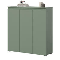 KOMMODE grün 105 x 11 cm, Anrichte mit 10 Fächern - Schwarz/Grün, Holzwerkstoff/Kunststoff (105/111/37cm) - Inn.Furn