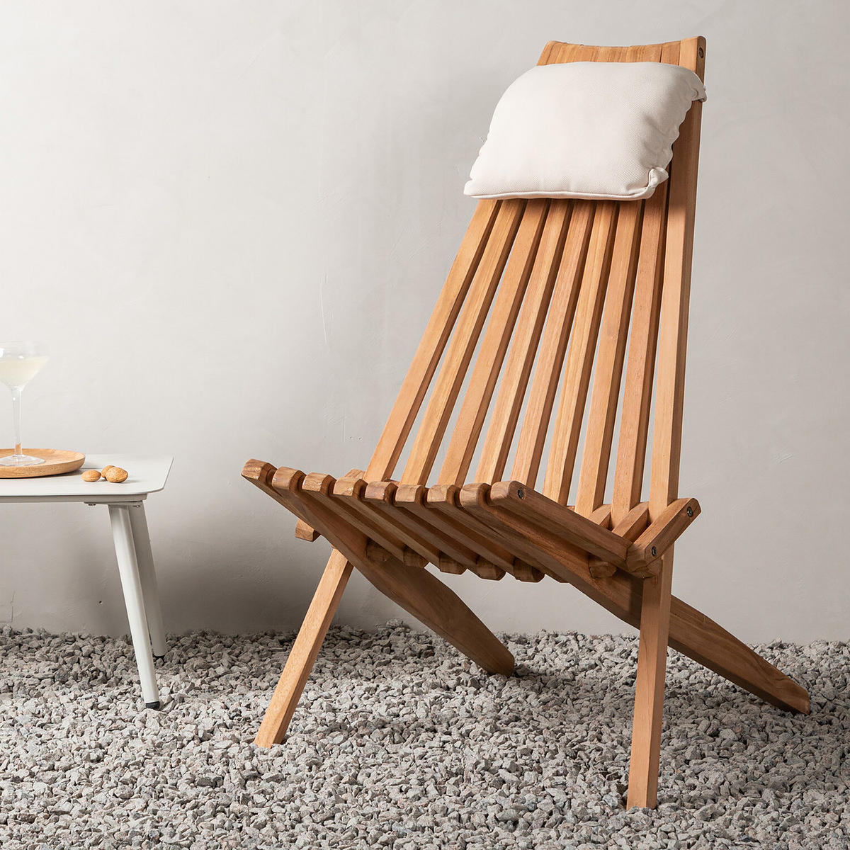 LOUNGESESSEL - Beige - Holz teilmassiv - 86 x 100 x 68 cm - Beige, Holz (86/100/68cm) - home24