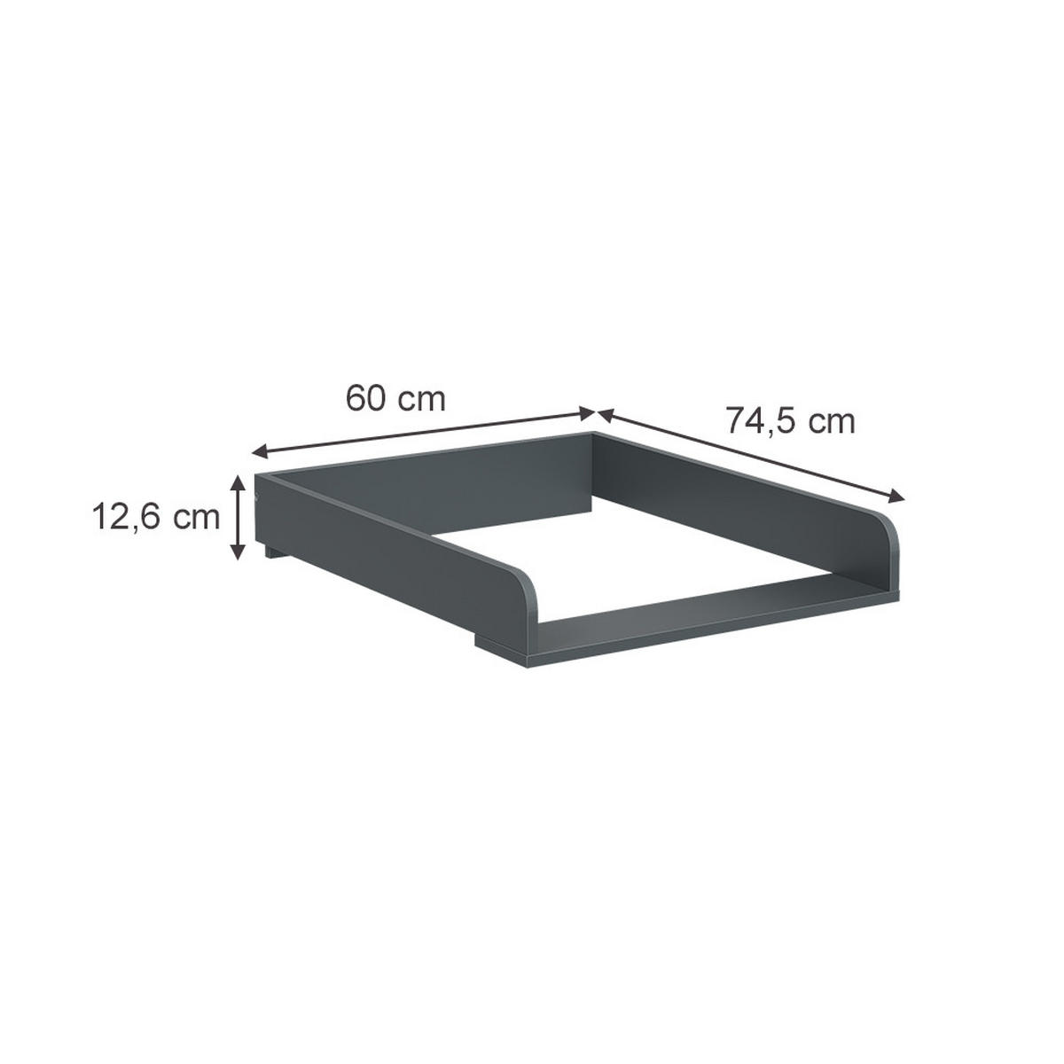 PŘEBALOVACÍ DESKA Viktor Antracit - antracitová, kompozitní dřevo (60/12.6/74.5cm) - Vicco
