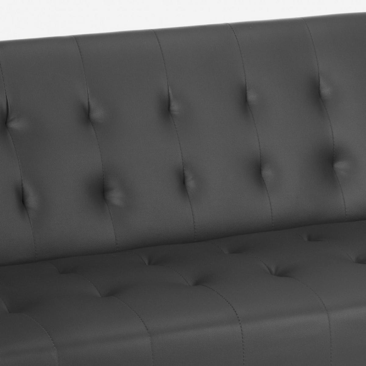 SOFABETT klappbar elly - Grau - Grau, Leder (180/70/64cm) - Pasmara