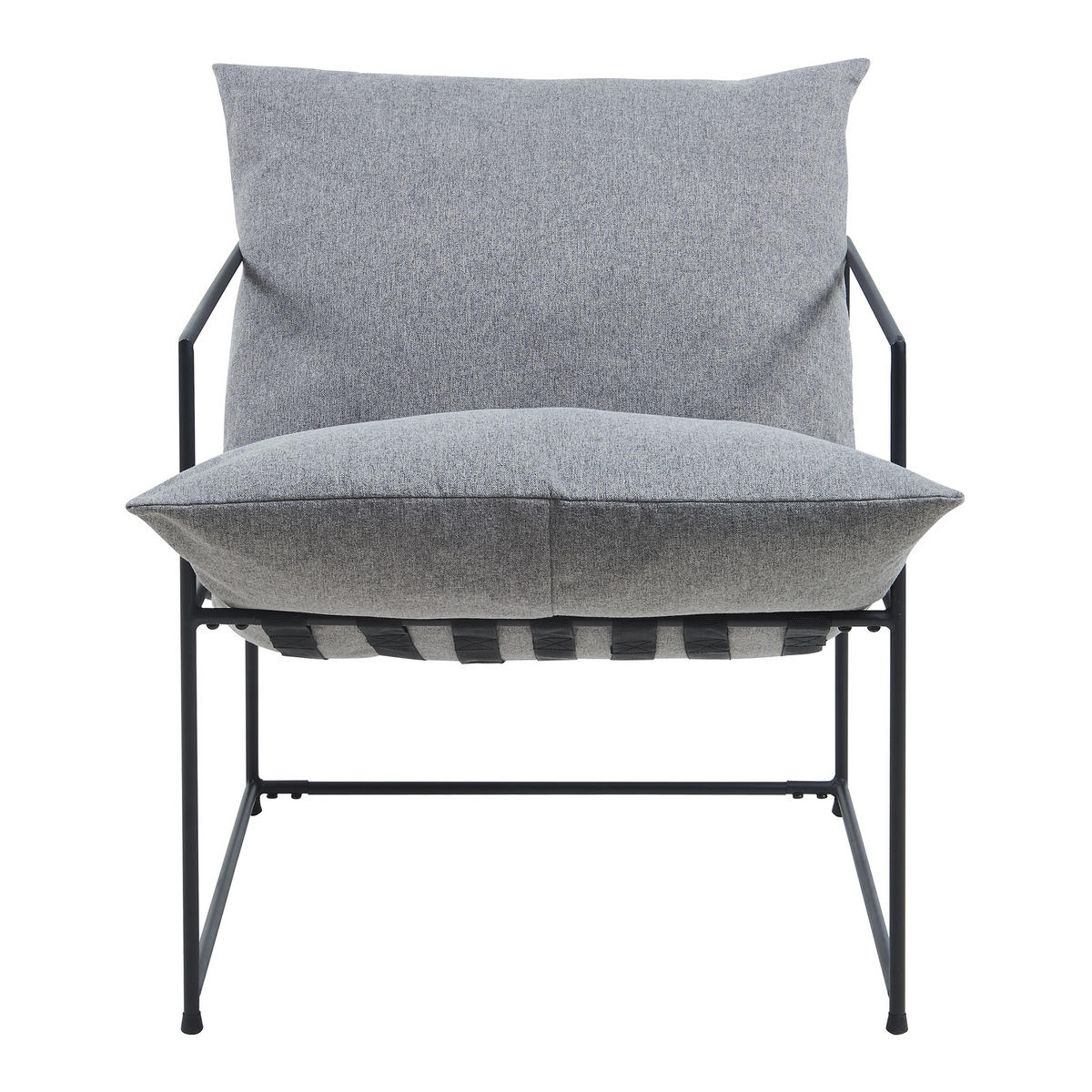 SESSEL Utsjoki - Dunkelgrau/Schwarz, Textil/Metall (61/90/70cm) - [en.casa]