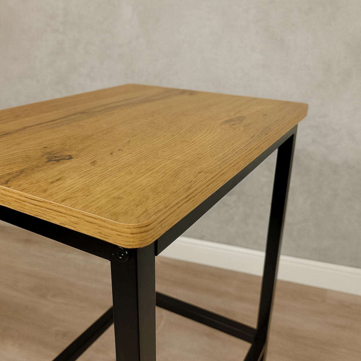 BARHOCKER Holzoptik Metall Eichefarben Schwarz stabil 65 cm - Eichefarben, Holzwerkstoff/Metall (40/65/30cm) - Begryf