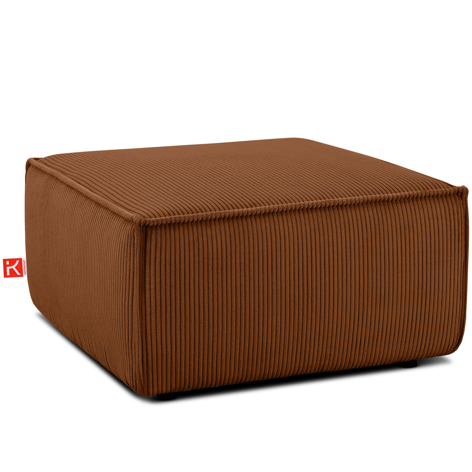 SITZPOUF NAPI gefederte Sitzfläche, rot - Rot/Schwarz, Textil (83/45/83cm) - KONSIMO®