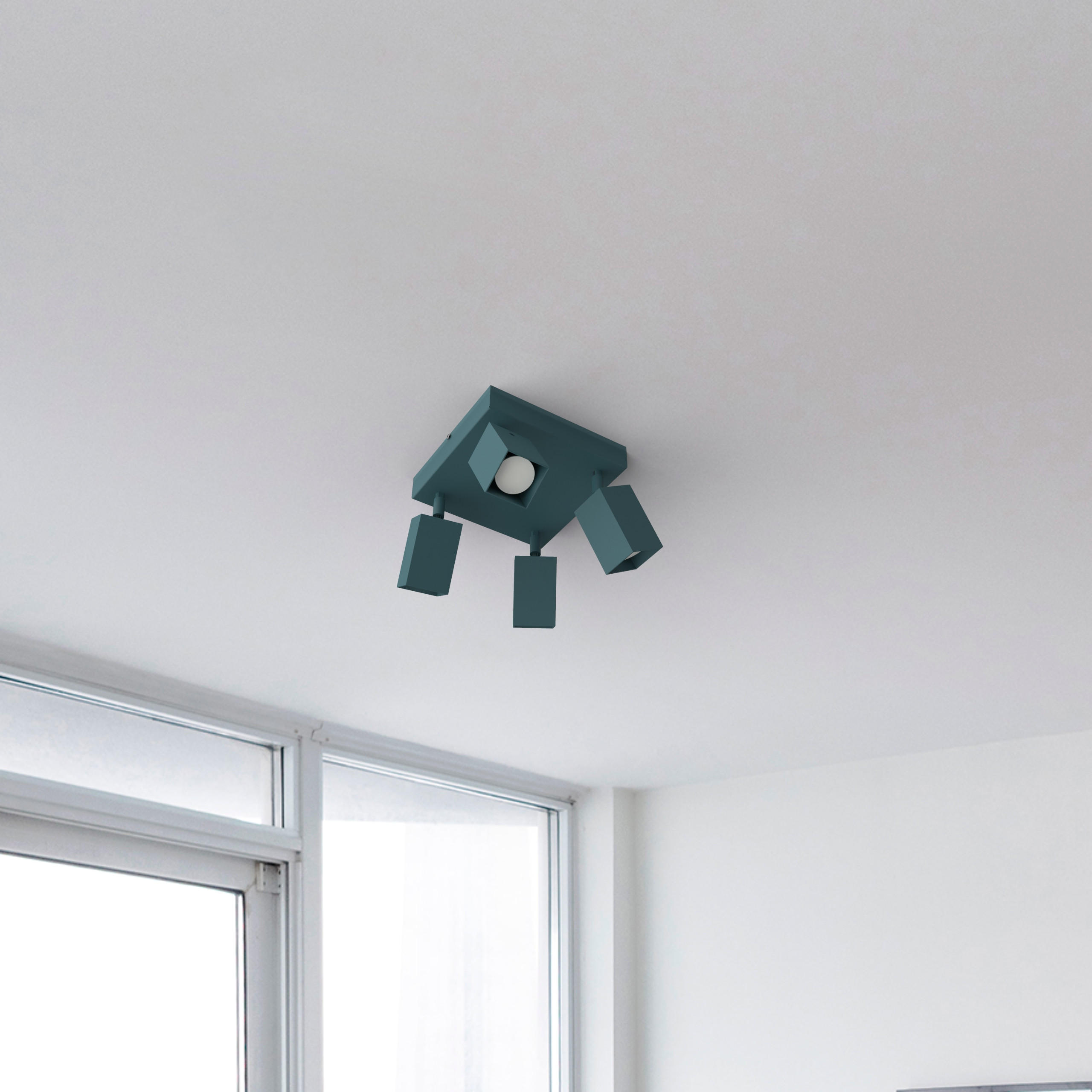 DECKENLEUCHTE - Blau, Metall (25/25/18cm) - Lumicom