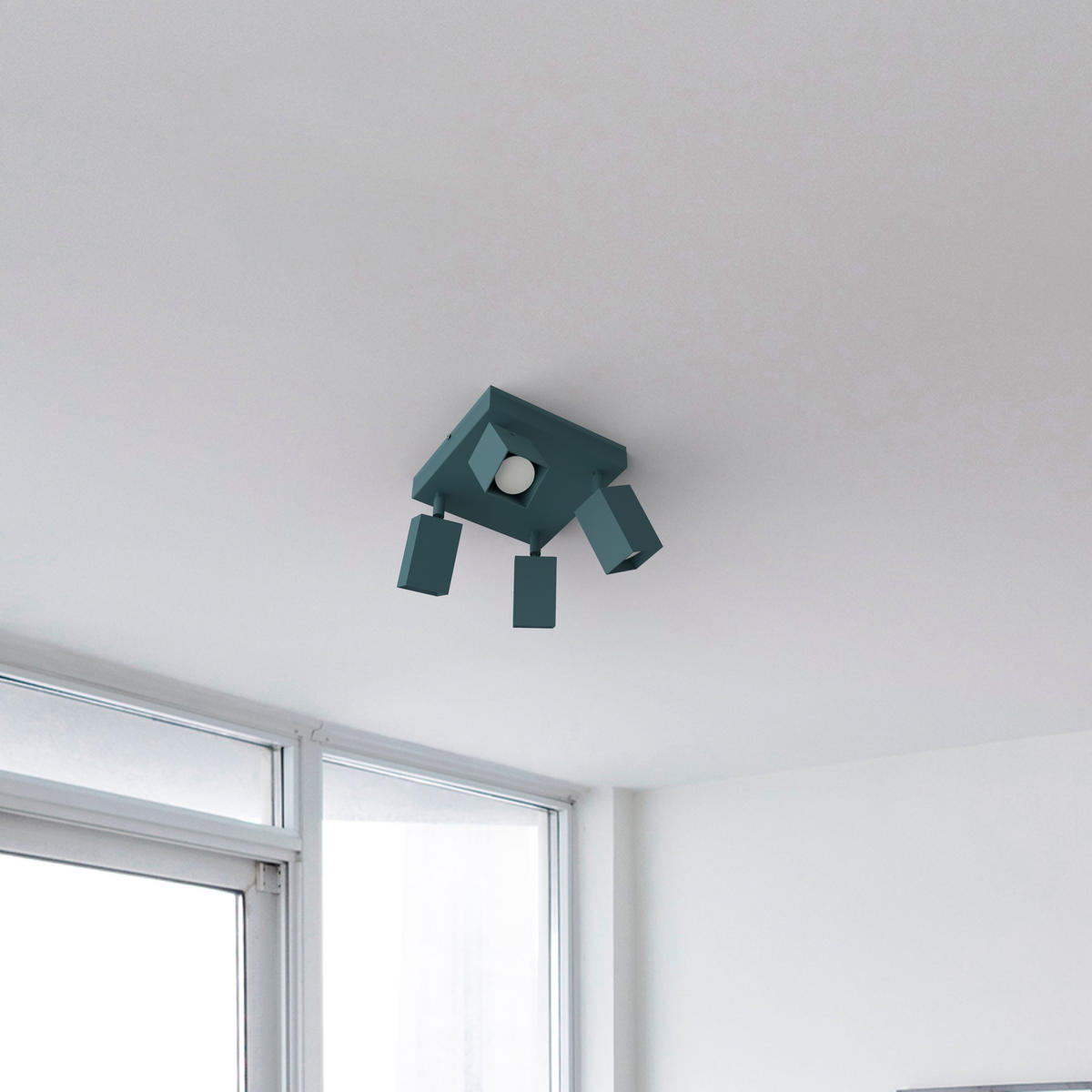 DECKENLEUCHTE - Blau, Metall (25/25/18cm) - Lumicom