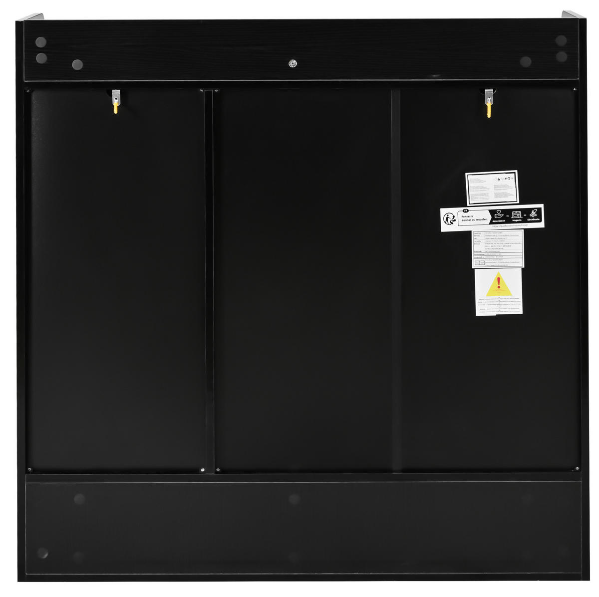 SCHUHSCHRANK aus MDF & Spanplatte 110x35,5x110cm in Schwarz mit Spiegel - Schwarz, Holzwerkstoff (110/110/35.5cm) - Modfu