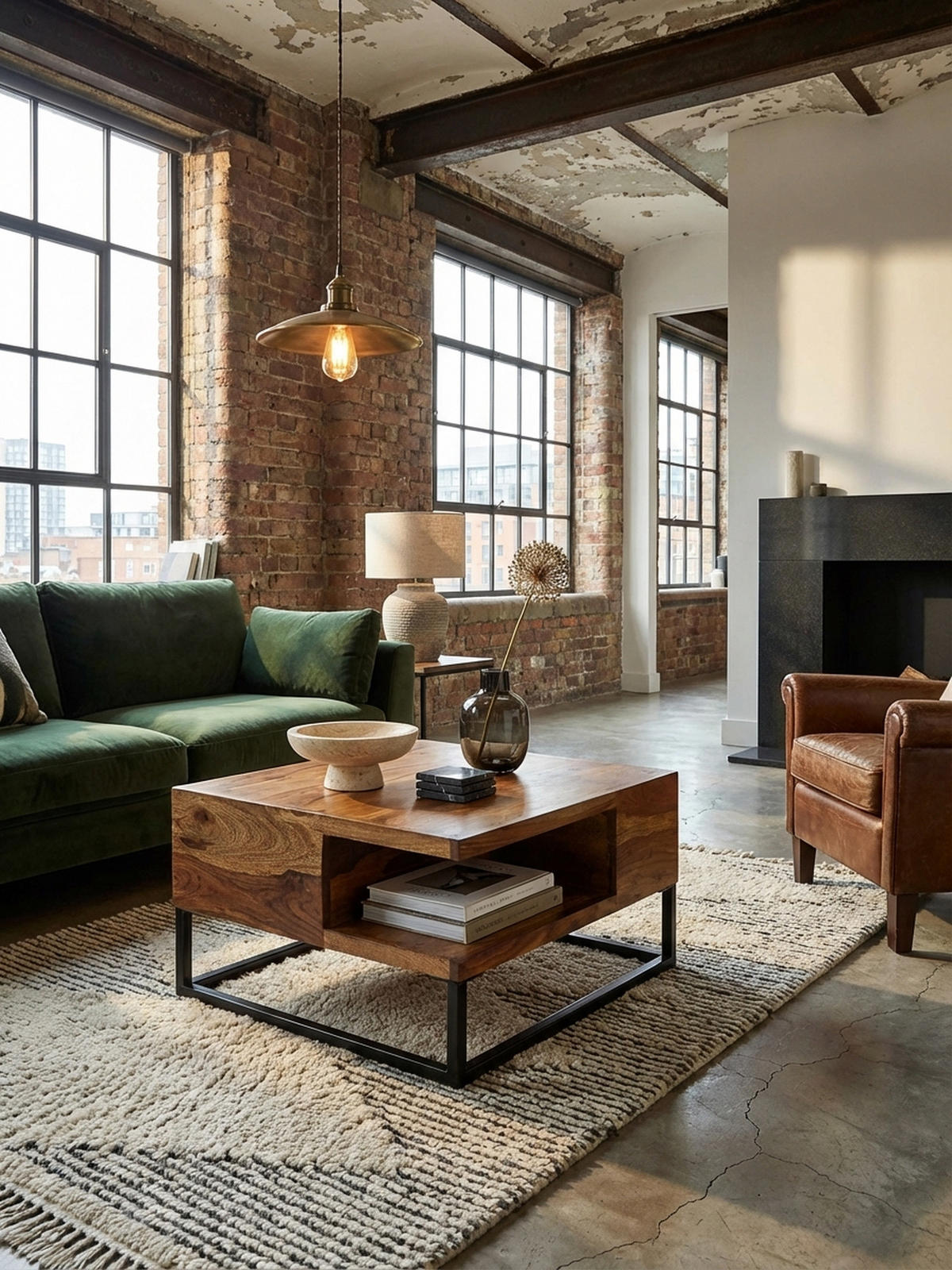 COUCHTISCH in Sheeshamholz mit Staufach, 60x60x34,5 cm, Industrial-Design - Schwarz/Braun, Holz/Metall (60/60/35cm) - KADIMA DESIGN