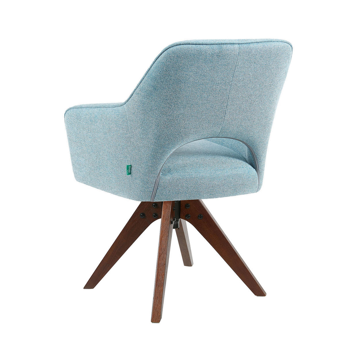 DREHSTUHL Mika-Lena 2er-Set - Nussbaumfarben/Hellblau, Eichenholz/Holz (60/87/65cm) - DUBI Möbel