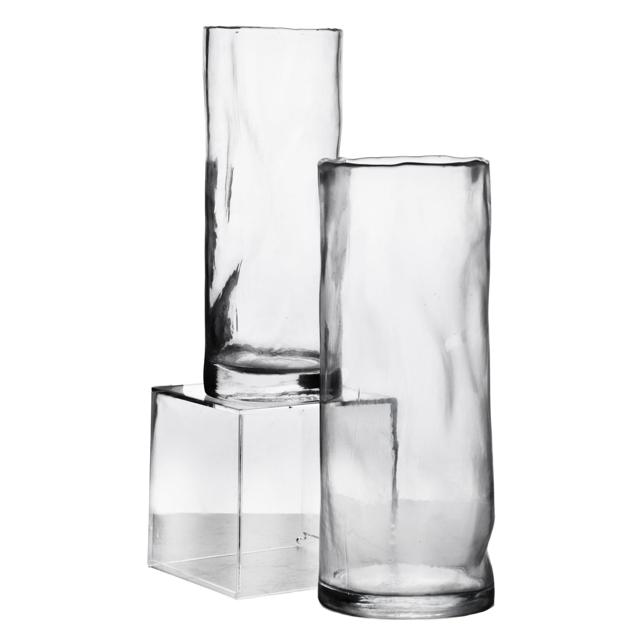 VASE Serenite Transparent 9,5x9,5xh25 cm Glas - Transparent, Glas (25cm) - Mondex