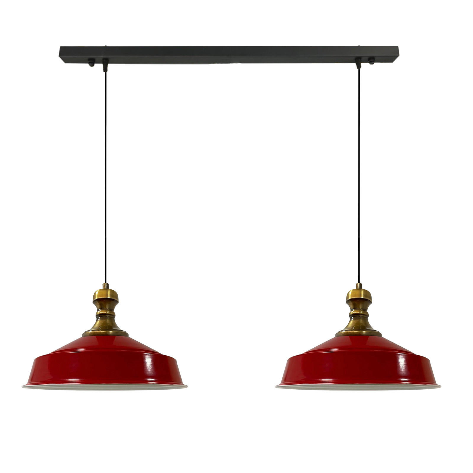 PENDELLEUCHTE Asletl 2 Flammig 40/36 cm - Weiß Hochglanz/Rot, Metall (40/36cm) - Bamyum