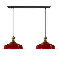 PENDELLEUCHTE Asletl 2 Flammig 40/36 cm - Weiß Hochglanz/Rot, Metall (40/36cm) - Bamyum