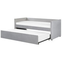 AUSZIEHBETT 90x200 cm Grau Troyes - Hellgrau, Textil (90/200cm) - Beliani
