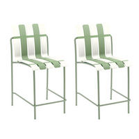 BARHOCKER Weiß Grün 54/49/110 cm 2er-Set - Grün, Metall (54/110/49cm) - Mobili Rebecca