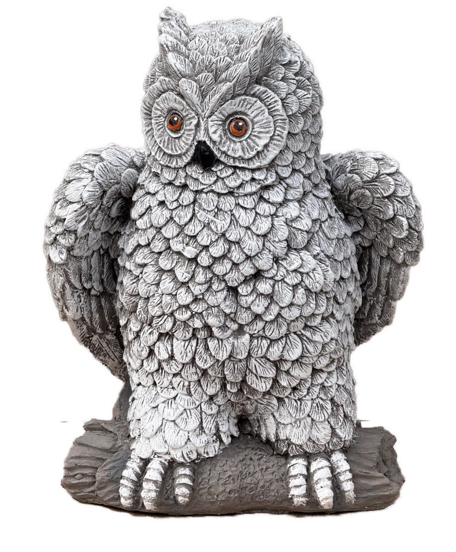 STEINFIGUR Uhu Kauz auf AST, frostfest - Grau, Stein (23/29/17cm) - stoneandstyle